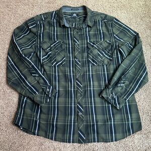 Rock & Republic Olive Plaid Shirt